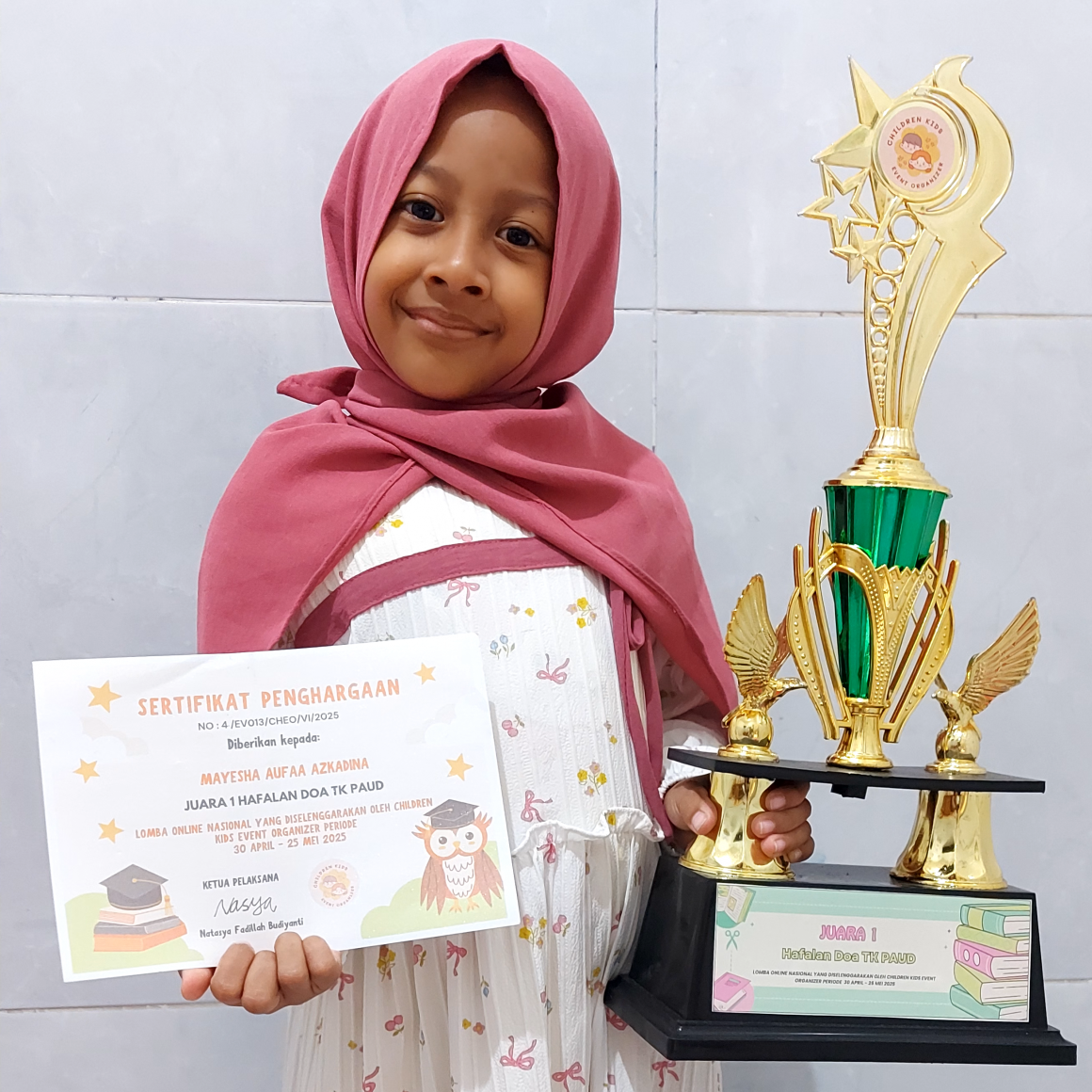 SASHA – JUARA 1 – LOMBA HAFALAN DOA